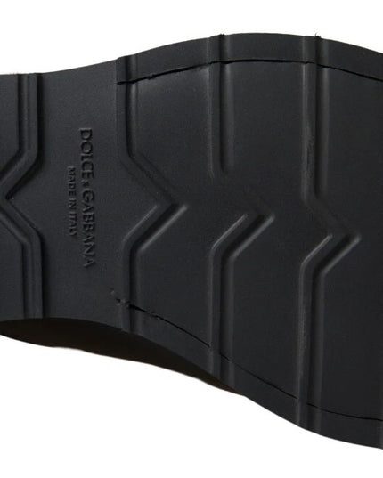 Dolce & Gabbana Black White Leather Formal Dress Shoes