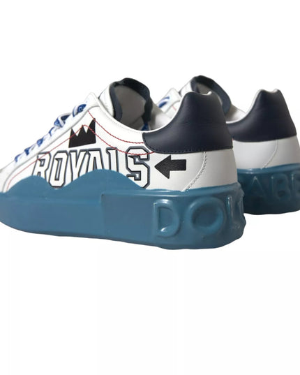 Dolce & Gabbana Blue White Printed Portofino Melt Sneakers