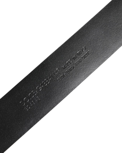 Dolce & Gabbana Black Exotic Leather DG Logo Buckle Belt