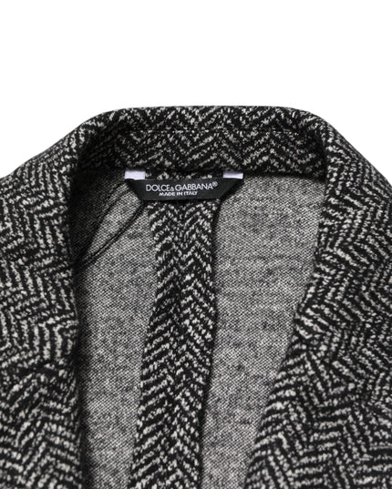 Dolce & Gabbana Black White Double Breasted Men Suit Blazer