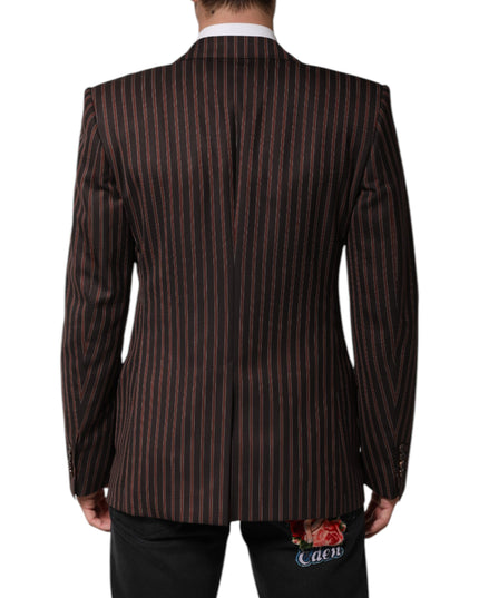 Dolce & Gabbana Black Brown Stripe Single Breasted Blazer