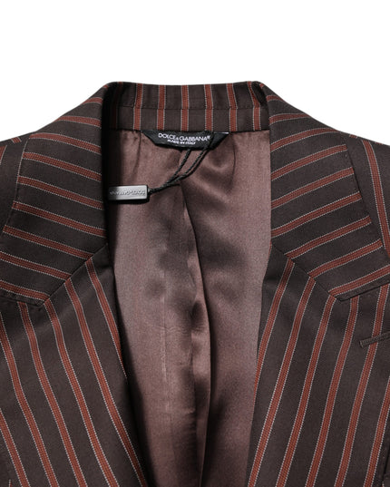 Dolce & Gabbana Black Brown Stripe Single Breasted Blazer