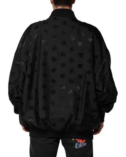 Dolce & Gabbana Black Cargo Windbraker Logo Mania Jacket