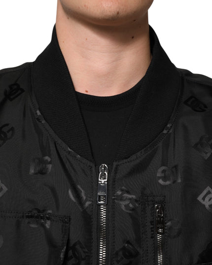 Dolce & Gabbana Black Cargo Windbraker Logo Mania Jacket