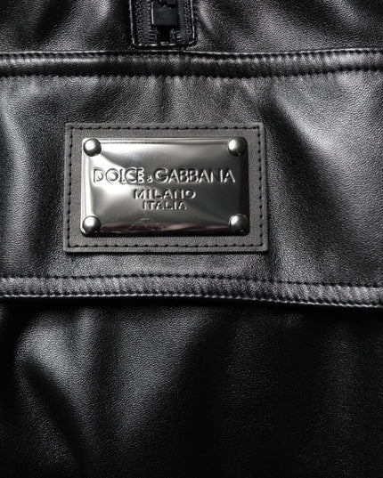 Dolce & Gabbana Black Polyester Logo Plaque Bomber Jacket