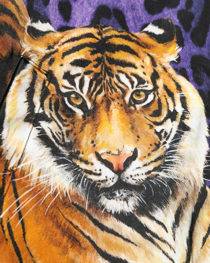 Dolce & Gabbana Multicolor Tiger Print Men Bomber Jacket