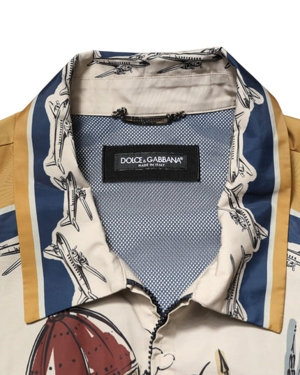 Dolce & Gabbana Multicolor Italian Motif Men Bomber Jacket