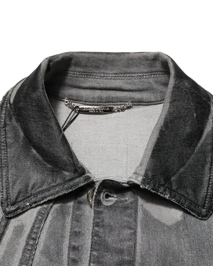 Dolce & Gabbana Gray Washed Cotton Stretch Denim Jacket