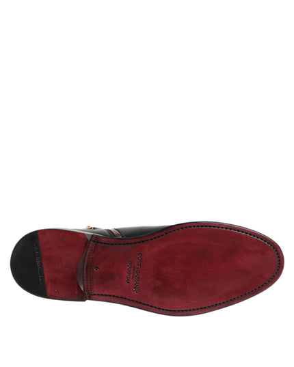 Dolce & Gabbana Black Chelsea Leather Mid Calf Boots Shoes