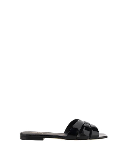 Saint Laurent Black Calf Leather Bos Taurus Sandals
