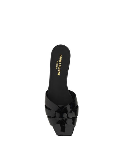 Saint Laurent Black Calf Leather Bos Taurus Sandals