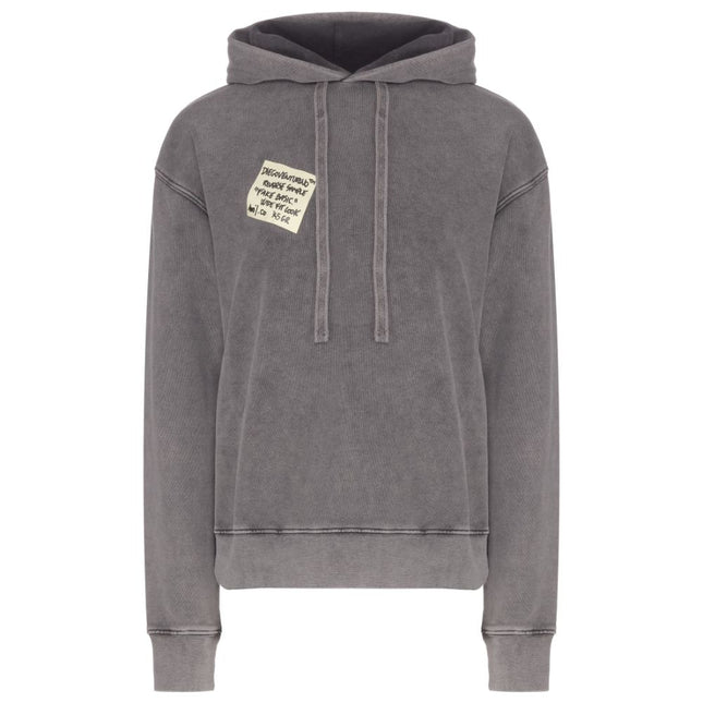 Diego Venturino Gray Cotton Men Hoodie