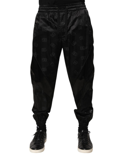 Dolce & Gabbana Black Logo DG Print Men Jogger Sweatpants Pants
