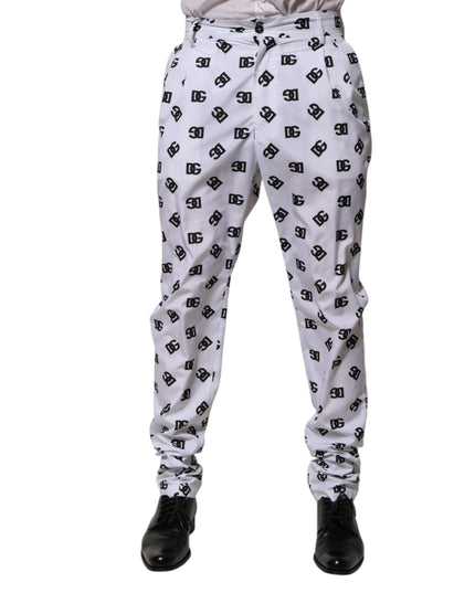 Dolce & Gabbana White Logo Cotton Skinny Denim Trouser Pants