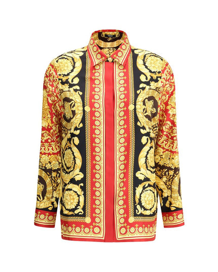 Versace Multicolor Silk Pattern Shirt