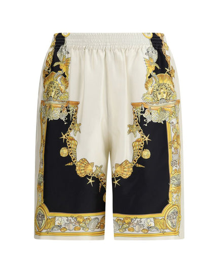 Versace Multicolor Silk Bermuda Shorts