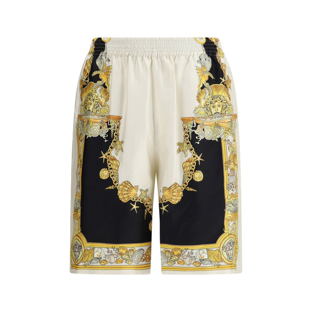 Versace Multicolor Silk Bermuda Shorts