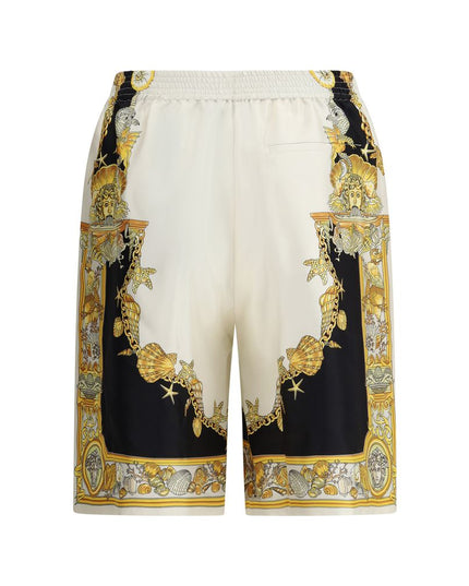 Versace Multicolor Silk Bermuda Shorts