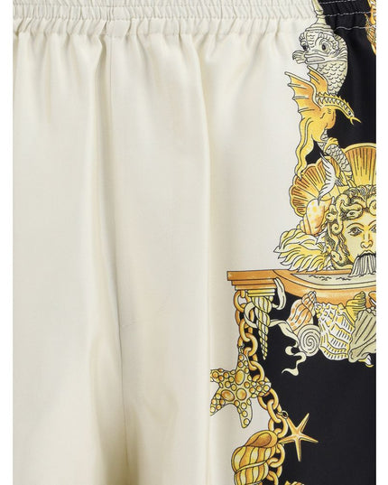 Versace Multicolor Silk Bermuda Shorts