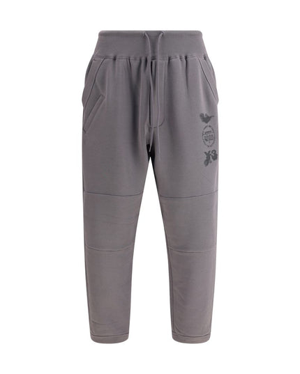 Y-3 Gray Cotton Joggers (Workout Pants)