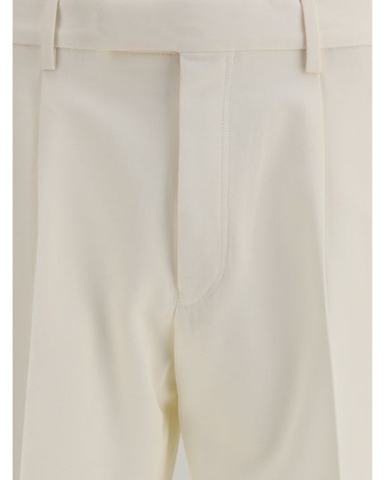 ZEGNA White Cotton Dress Pants