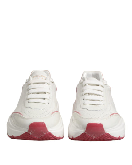 Dolce & Gabbana White Pink Daymaster Low Top Sneakers Shoes