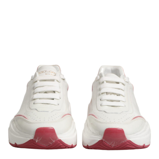 Dolce & Gabbana White Pink Daymaster Low Top Sneakers Shoes
