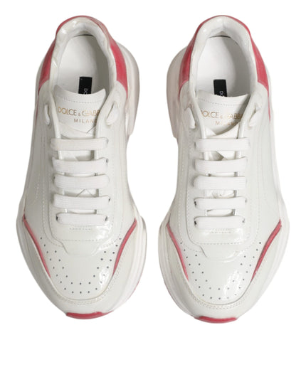 Dolce & Gabbana White Pink Daymaster Low Top Sneakers Shoes