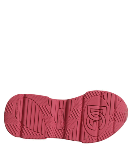 Dolce & Gabbana White Pink Daymaster Low Top Sneakers Shoes