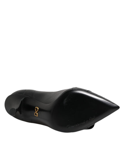 Dolce & Gabbana Black Devotion Leather Heels Pumps Shoes