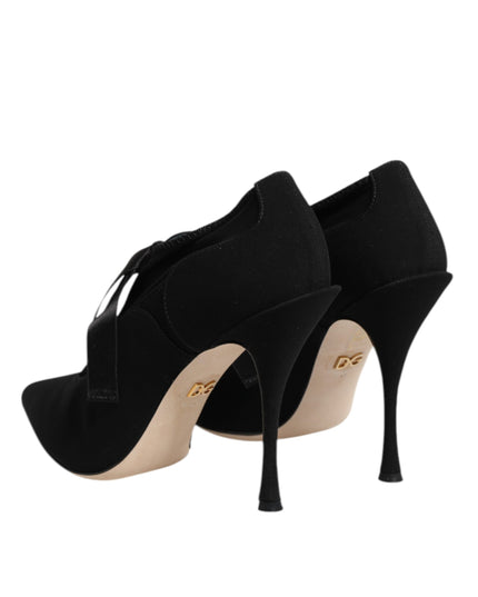 Dolce & Gabbana Black Lace Up Stiletto Heels Pumps Shoes