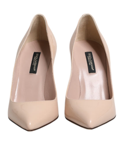 Dolce & Gabbana Beige Patent Leather Stiletto Heel Pumps Shoes