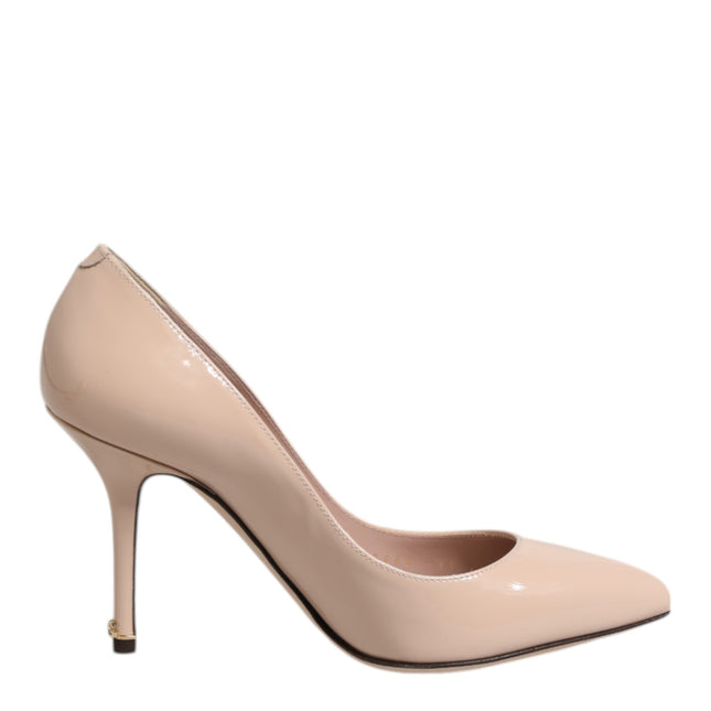 Dolce & Gabbana Beige Patent Leather Stiletto Heel Pumps Shoes