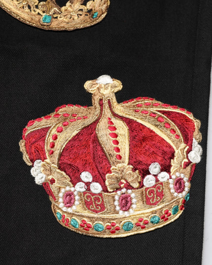 Dolce & Gabbana Black Baroque Royal Men Dress Trouser Pants