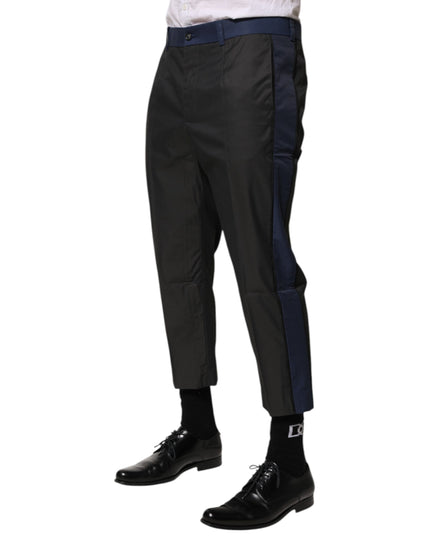 Dolce & Gabbana Gray Blue Cotton 3/4 Chinos Crop Trouser Pants