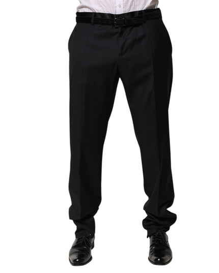 Dolce & Gabbana Black Wool Men Formal Dress Trouser Pants