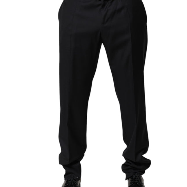 Dolce & Gabbana Black Wool Men Formal Dress Trouser Pants