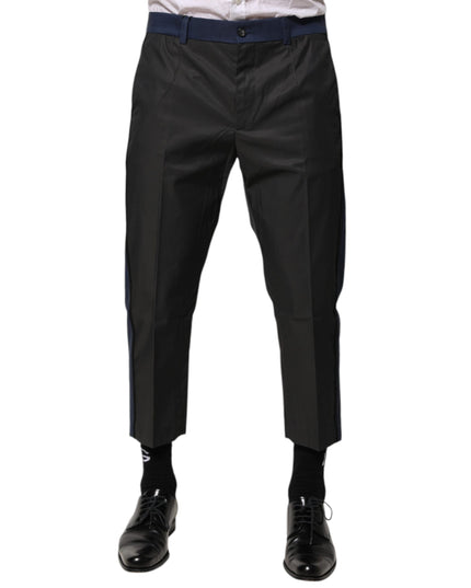 Dolce & Gabbana Gray Blue Cotton 3/4 Chinos Crop Trouser Pants