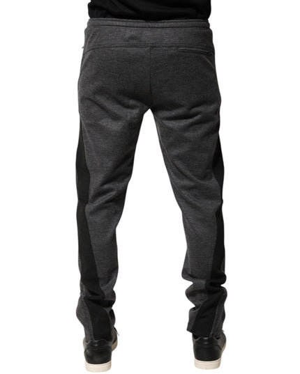 Dolce & Gabbana Gray Black Wool Blend Jogger Sweatpants  Pants