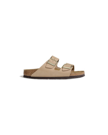 Birkenstock Beige Nubuc Leather Slippers