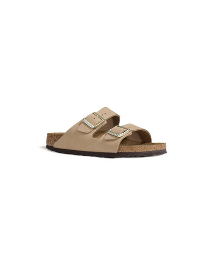 Birkenstock Beige Nubuc Leather Slippers