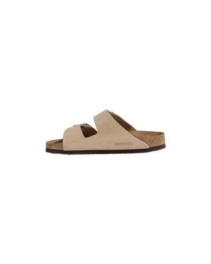 Birkenstock Beige Nubuc Leather Slippers