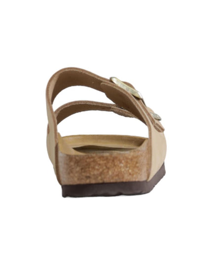 Birkenstock Beige Nubuc Leather Slippers