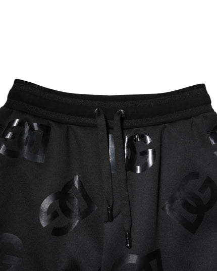 Dolce & Gabbana Black Logo Cotton Bermuda Sweatshorts Shorts