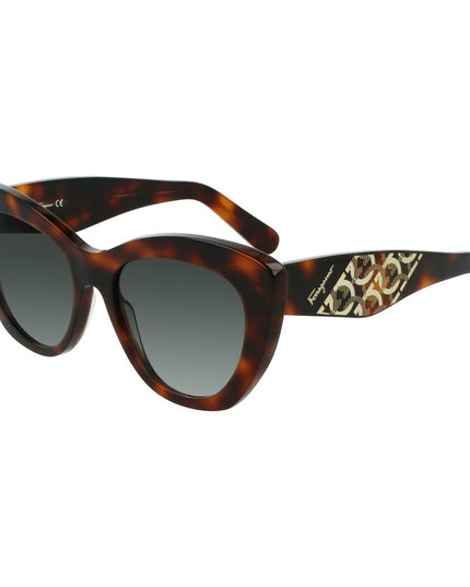 Salvatore Ferragamo Brown Acetate Sunglasses