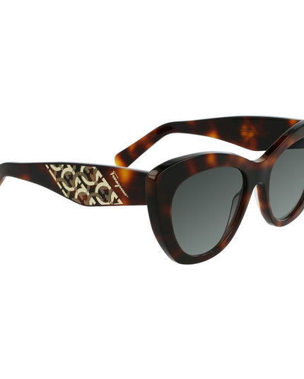 Salvatore Ferragamo Brown Acetate Sunglasses