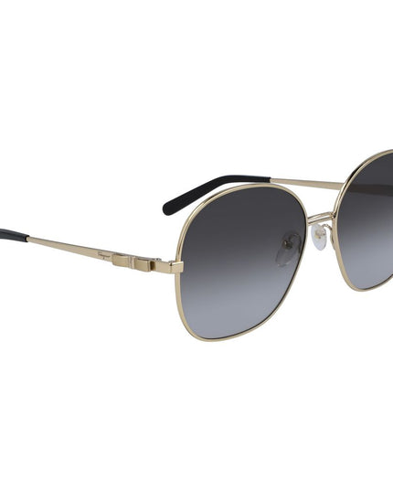 Salvatore Ferragamo Gold Metal Sunglasses