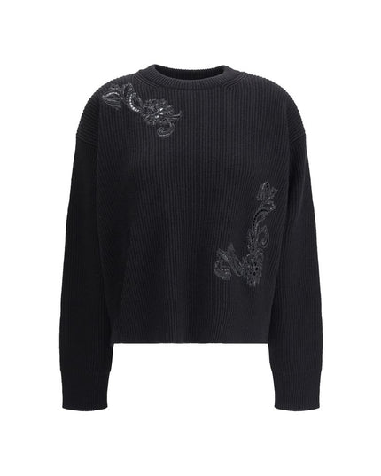 Versace Black Fleece Wool Sweatshirt