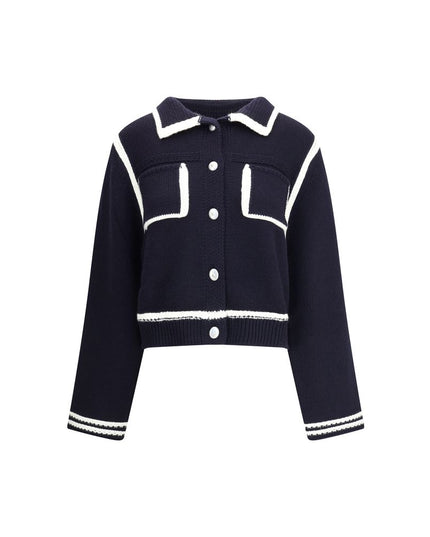 PINKO Blue Wool Cardigan