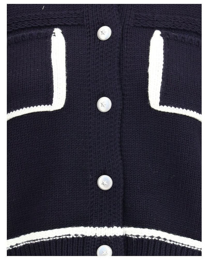 PINKO Blue Wool Cardigan